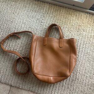 BAGGU Tan Crossbody Leather Bag